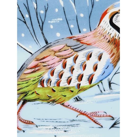 Limoges Partridge In A Pear Tree Christmas Plate Wall Decor 8 1/4" Blue France - Picture 7 of 13